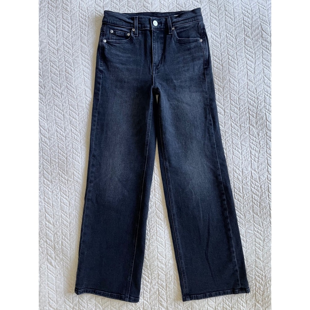 AYR The Secret Sauce Size 25S Date Night Black Wide Leg High Rise Jeans - Picture 3 of 8